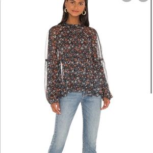 NWT Free People Sweetheart Top in Black Combo